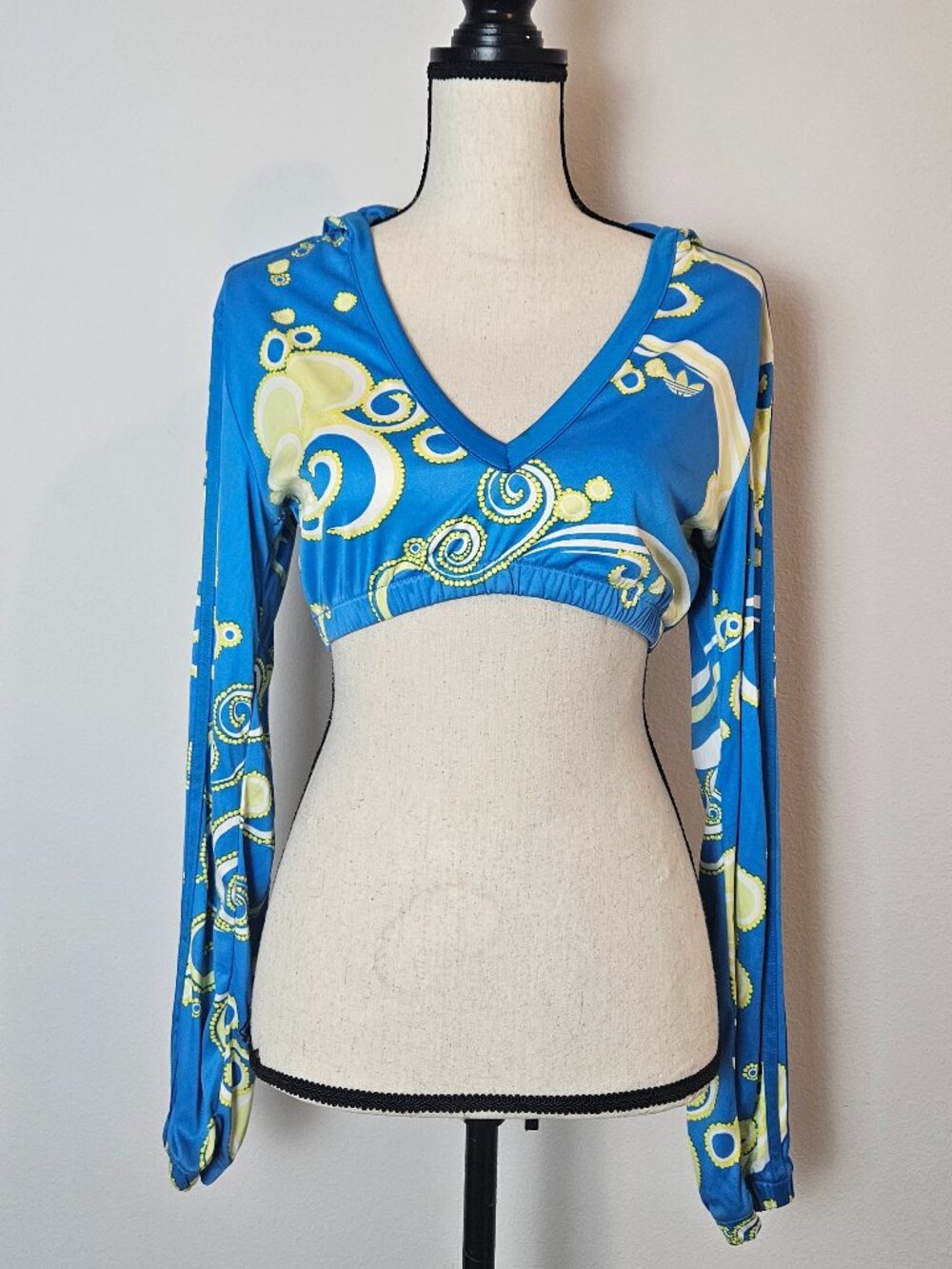 Adidas Y2k Vintage Colorful Women's Cropped Hoodie Size Small